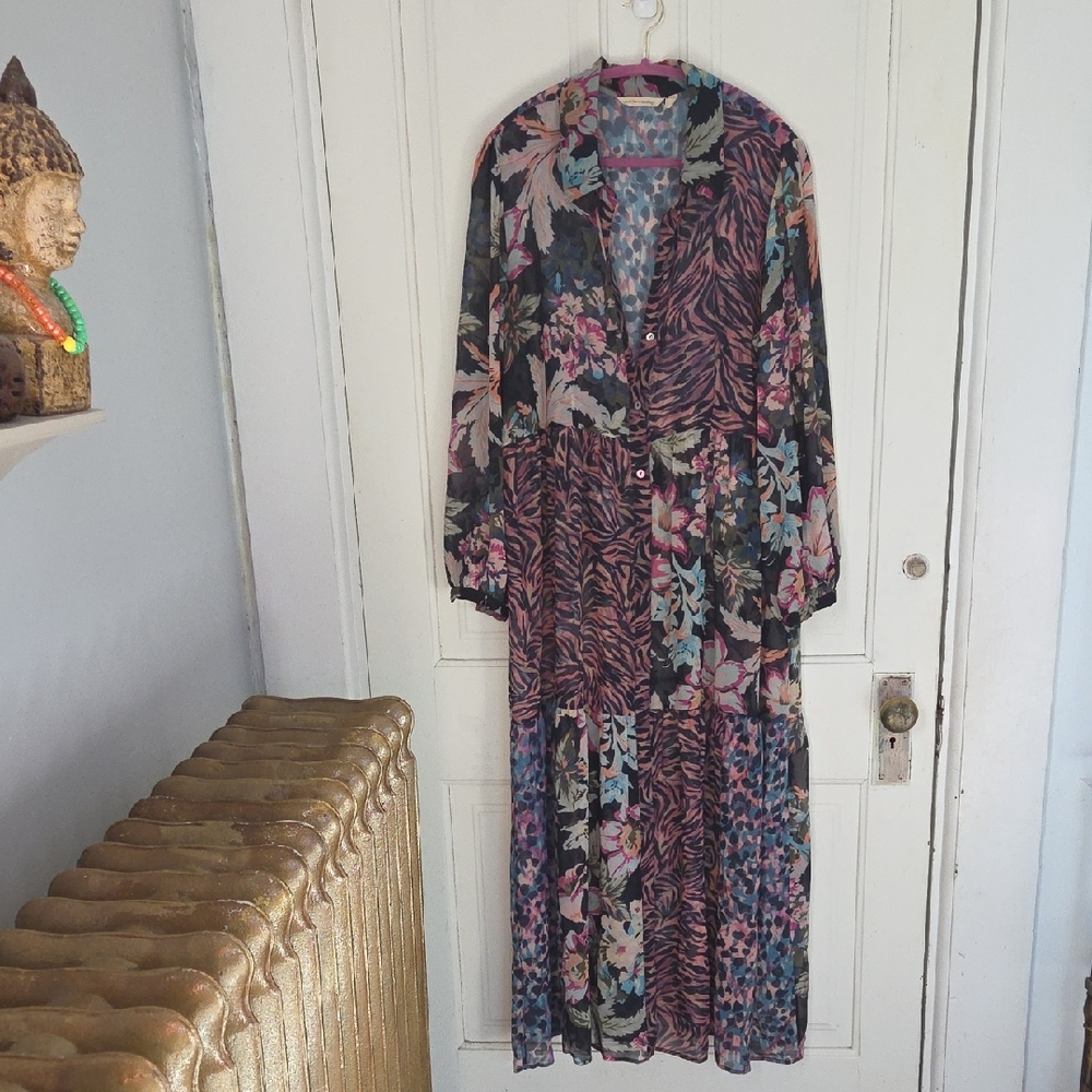 Soft Surroundings Sheer Buttondown Duster Dress - Picture 1 of 10